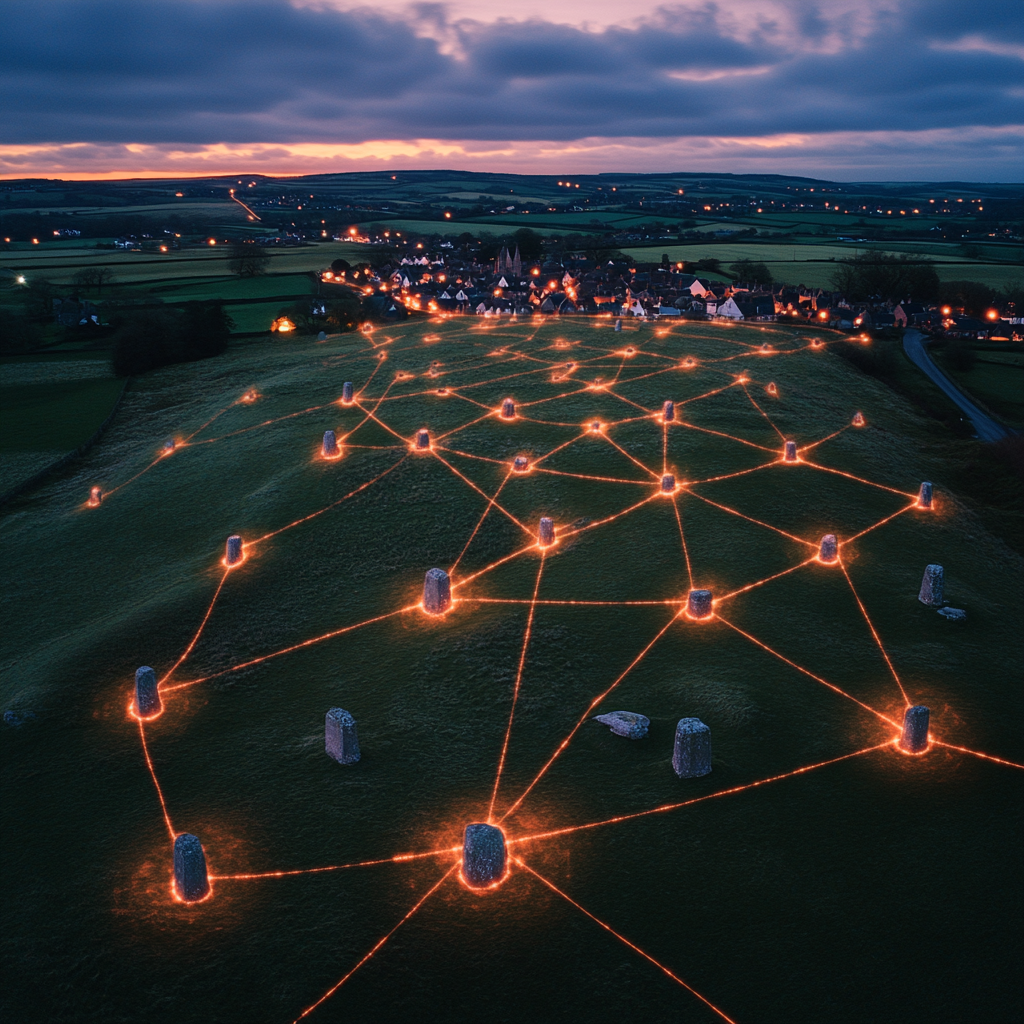 glowing earth energy lines