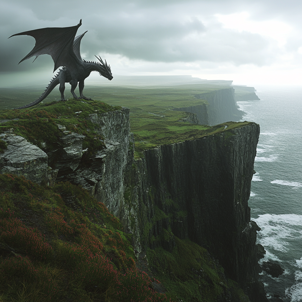 Dragon on a clifftop